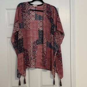Bohemian Patchwork Kimono with Tassels